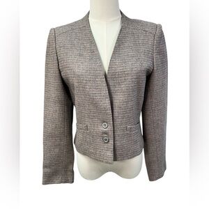 West Coast Connection Vintage Wool Blend Tweed Two Button Blazer Pockets 6‎